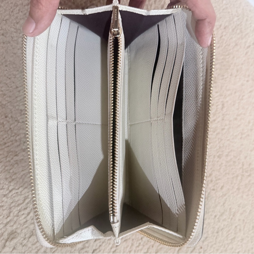 Coach White Croc-Embossed Zip Wallet - Picture 3 of 4